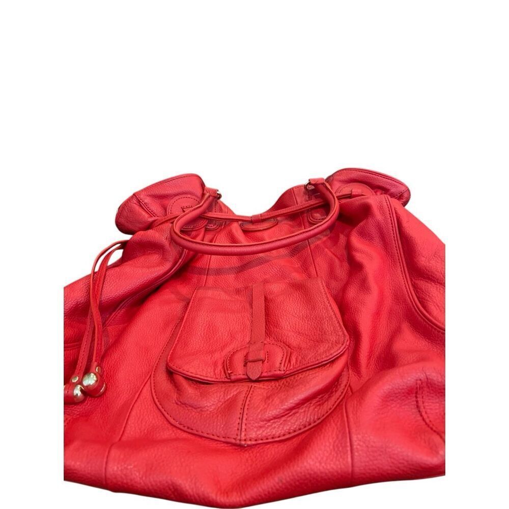 Isaac Mizrahi live red purse handbag leather